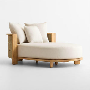 Bali 51" Natural Teak Chaise Daybed with.