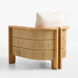 Bali Natural Teak Outdoor Lounge Chair w.