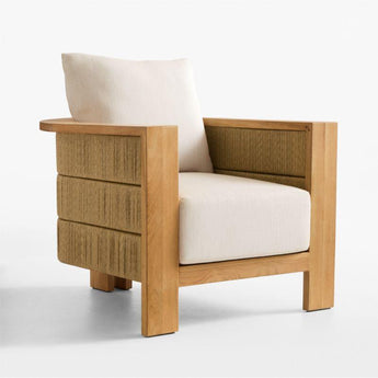 Bali Natural Teak Outdoor Lounge Chair w.
