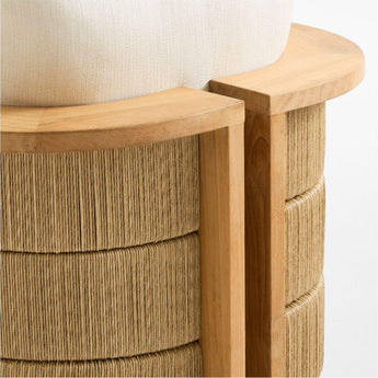 Bali Natural Teak Outdoor Lounge Chair w.