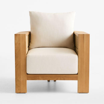 Bali Natural Teak Outdoor Lounge Chair w.