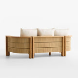 Bali 86" Natural Teak Outdoor Sofa with.