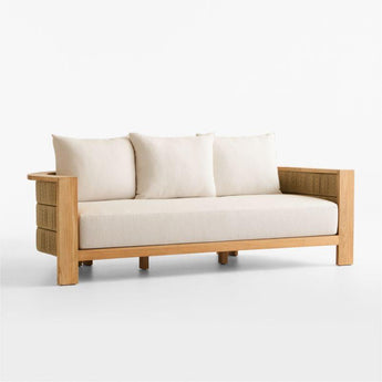 Bali 86" Natural Teak Outdoor Sofa with.