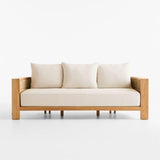 Bali 86" Natural Teak Outdoor Sofa with.