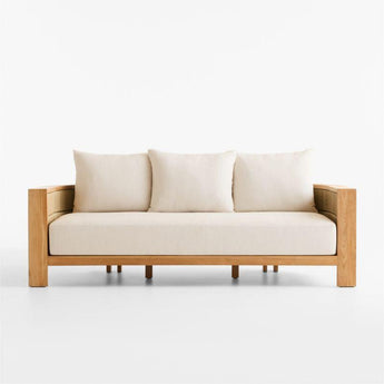 Bali 86" Natural Teak Outdoor Sofa with.