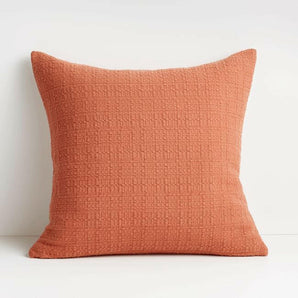 Baked Clay Knitted Throw Pillow with Down-Alternative Insert Bari 20"x20"
