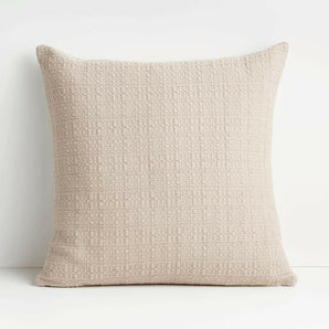 Baked Clay Knitted Throw Pillow with Down-Alternative Insert Bari 20"x20"