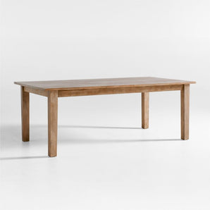 Mesa de comedor extensible Basque de madera maciza marrón claro desgastada de 82" a 118"