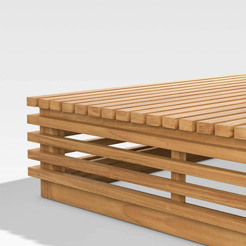 Batten Teak Outdoor Coffee Table.