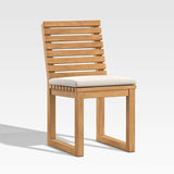 Batten Outdoor Dining Side Chair with Oat Sunbrella ® Cushions.