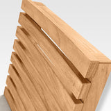 Batten Natural Teak Outdoor Side Chair.