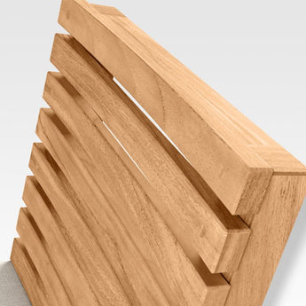 Batten Natural Teak Outdoor Side Chair.