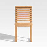 Batten Natural Teak Outdoor Side Chair.