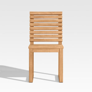 Batten Natural Teak Outdoor Side Chair.