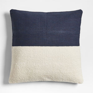 Biella Wool-Cotton Blend Textured Throw Pillow