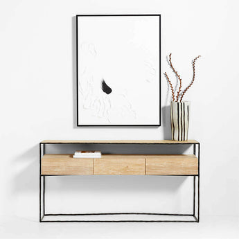 "Blank Cheque Noir" by Angela Allen White Canvas 36"x48" Framed Wall Art Print.