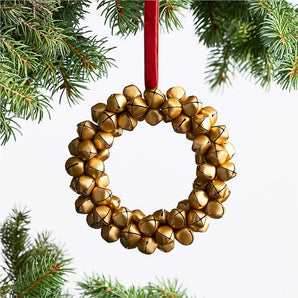 Adorno para árbol de Navidad de corona con campana de latón