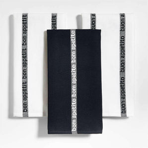 Bon Appetit Dish Towels, Set of 3.