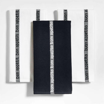 Bon Appetit Dish Towels, Set of 3.