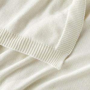 Border Pampas Ivory 80"x80" Oversized Bed Throw Blanket.