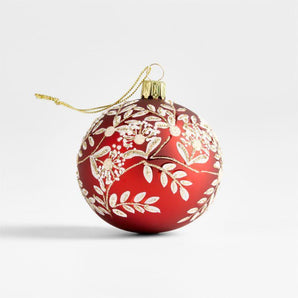 Adorno navideño para árbol de estilo botánico europeo en rojo y blanco