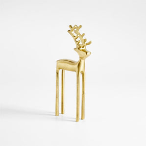 Brass Finish Holiday Reindeer Decoration 10.5"