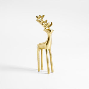 Brass Finish Holiday Reindeer Decoration