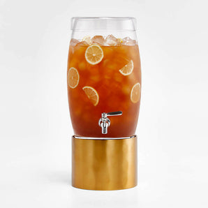 Brass Hammered Beverage Dispenser Stand.