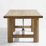 Breckenridge 100"-126" Weathered Rustic Oak Wood Extendable Dining Table.