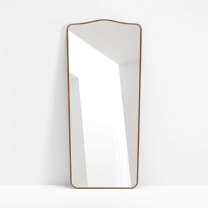 Briars Brown Suede Border Floor Mirror by Jake Arnold 34"x76".
