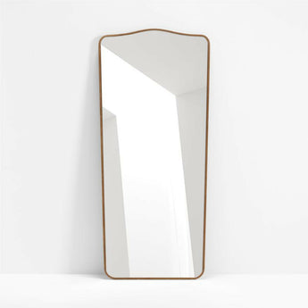Briars Brown Suede Border Floor Mirror by Jake Arnold 34"x76".