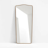 Briars Brown Suede Border Floor Mirror by Jake Arnold 34"x76".