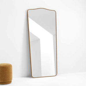 Briars Brown Suede Border Floor Mirror by Jake Arnold 34"x76".