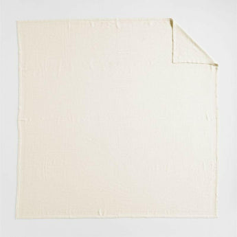 Brushed Organic Cotton Arctic Ivory Full/Queen Bed Blanket.