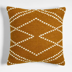 Byzan 23"x23" Amber Kilim Throw Pillow with Feather Insert