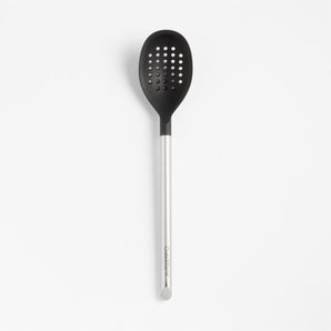 Cuchara ranurada profunda de silicona y acero inoxidable Crate &amp; Barrel