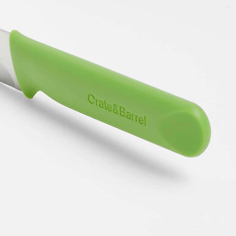 Crate & Barrel Citrus Serrated Green Knife.