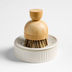 Clean by Crate Ceramic Palm Dish Brush Holder