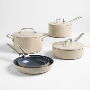 Crate & Barrel EvenCook Ceramic  Nonstick 8-Piece Cookware Set with Bonus