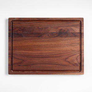 Crate & Barrel Reversible Walnut Wood Cutting Board
