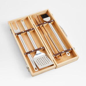 Crate & Barrel 5-Piece Stainless Steel Grill Tool Set