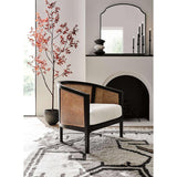 Ankara Black Cane Chair with Ivory Cushion.