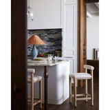 Revival Boucle Oak Counter Stool by Athena Calderone.