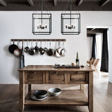 "New Basque 56"" Lt Brwn Ktchn Isl".