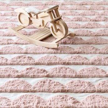 Hi/Low Scallop Pink Rug 8X10.