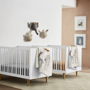 Finn White Wood Convertible Baby Crib wi.