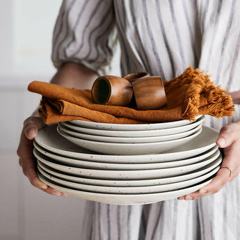Craft Almond Brown Organic Cotton Fringe Napkin.