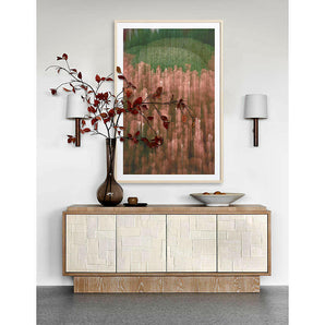 Panache 72" Cerused Natural Oak Wood Media Credenza with Textured Doors