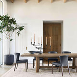 Breckenridge 100"-126" Weathered Rustic Oak Wood Extendable Dining Table.