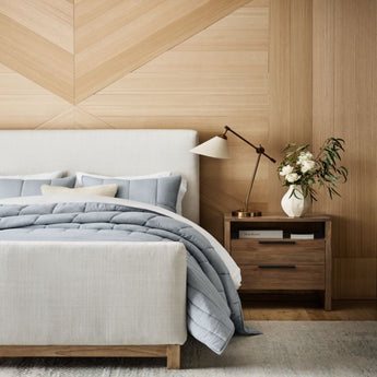 Pacific Upholstered King Bed.